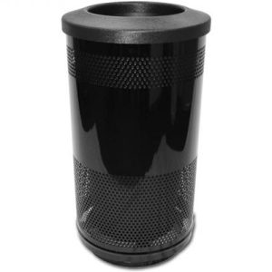 Hubert 42 Gal Black Plastic Trash Receptacle - 26L x 20W x 40H