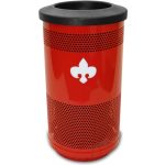 35 gallon stadium series receptacle red