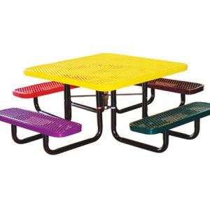 46in. Square Expanded Metal Childrens Picnic Table