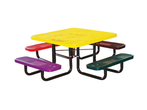 46in. Square Expanded Metal Childrens Picnic Table