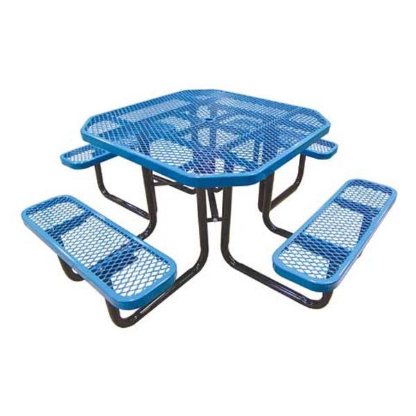 46in. Octagonal Expanded Metal Picnic Table