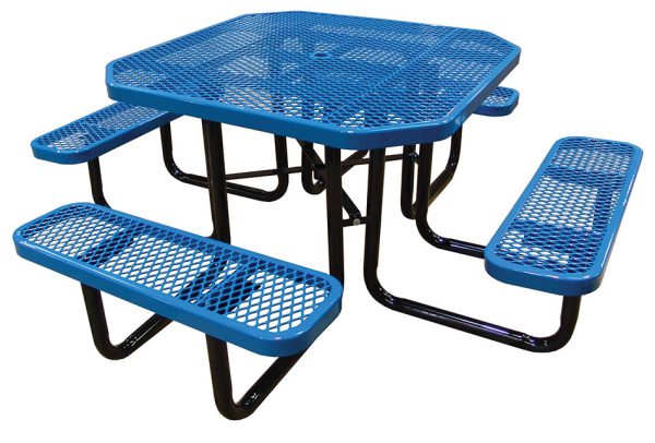 46in. Octagonal Expanded Metal Picnic Table