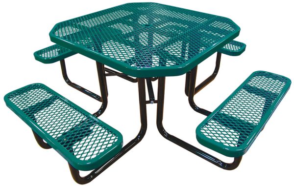 46in. Octagonal Expanded Metal Picnic Table