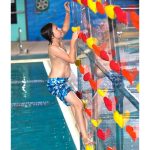 8ft high pool climbing wall