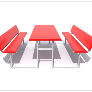 Rectangular Picnic Table with Back