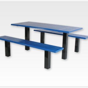 Straight Post Picnic Table with 4" Square Tubing