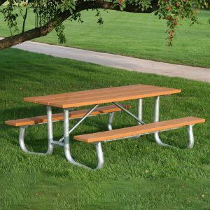 Galvanized Frame Picnic Table