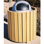 heavy duty round trash receptacle