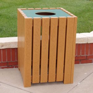 Heavy Duty Square Trash Receptacle