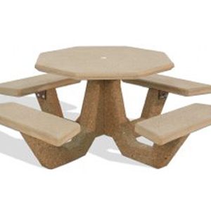 40" Octagon Concrete Picnic Table