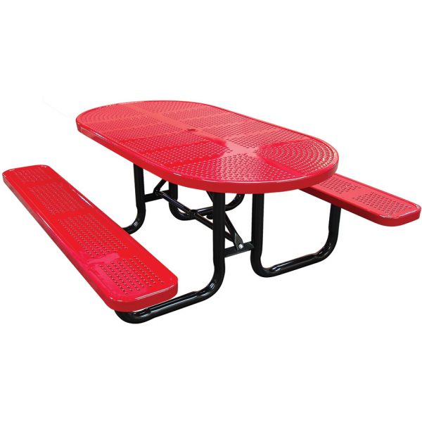 6ft. Oval Perforated Metal Picnic Table