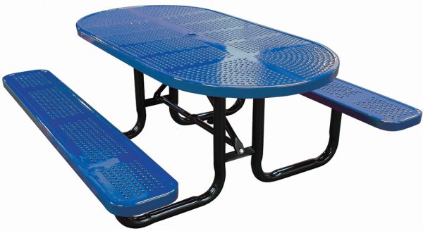 6ft. Oval Perforated Metal Picnic Table