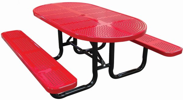 6ft. Oval Perforated Metal Picnic Table