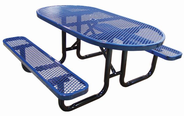 6ft. Oval Expanded Metal Picnic Table