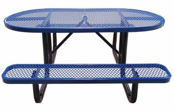 6ft. Oval Expanded Metal Picnic Table