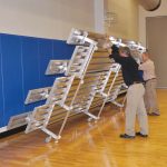 powder coated tip n roll bleachers roller