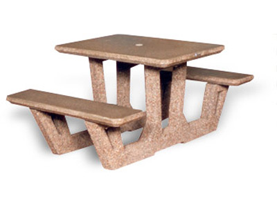 38" Rectangular Concrete Picnic Table