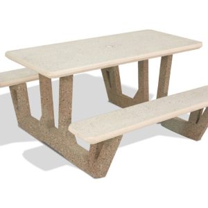 58" Rectangular Concrete Picnic Table