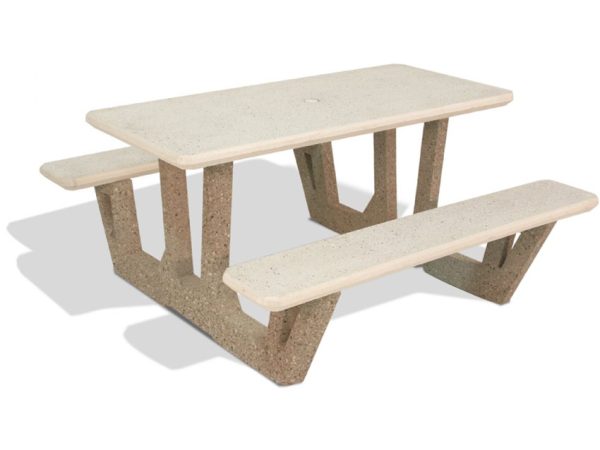 58" Rectangular Concrete Picnic Table