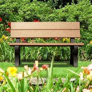 traditional recycled park benches