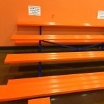 4 row powder coated bleacher orange