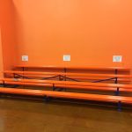 4 row powder coated bleachers orange