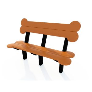 Dog Bone Bench With Back NO GRASS