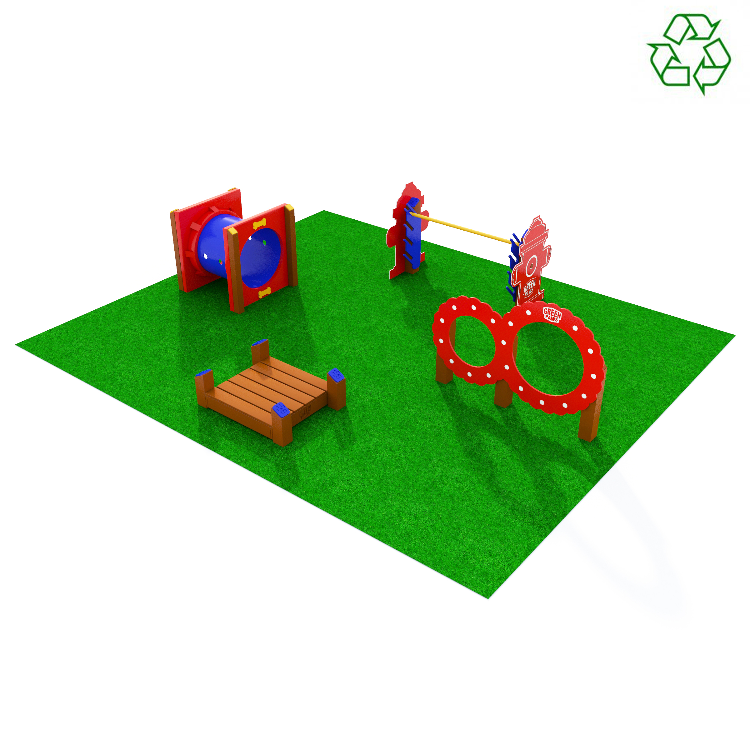 Recycled Small Dog Agility Course - Adventure Playground