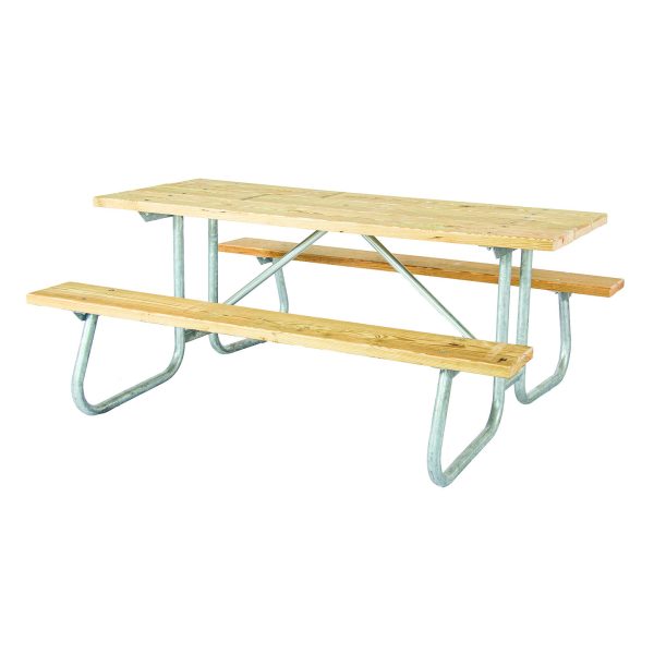 Welded Frame Wood Picnic Table