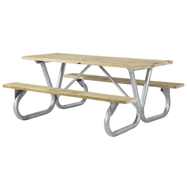 Extra Heavy Duty Bolted Frame Wood Picnic Table