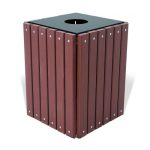 square recycled trash receptacle