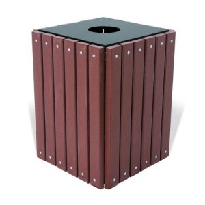 Square Recycled Trash Receptacle