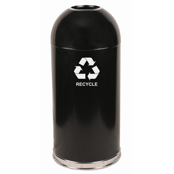 dome top recycling containers black