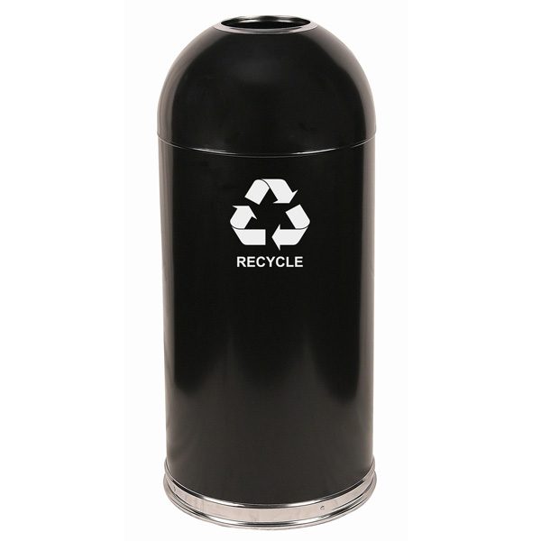 Dome Top Recycling Containers black