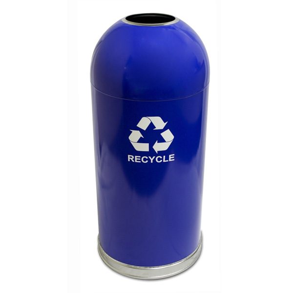 dome top recycling containers blue