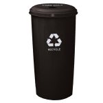 wastebasket recycling containers round top black