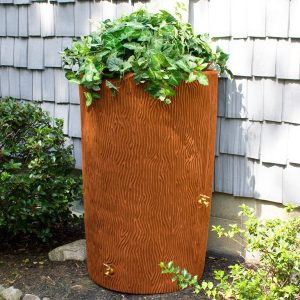 impressions bark 50 gallon rain barrel