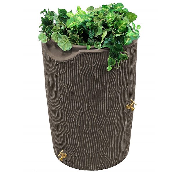 impressions bark 50 gallon rain barrel oak