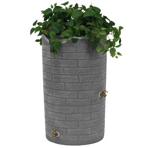impressions downton 50 gallon rain barrel planter