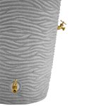 impressions palm 50 gallon rain barrel spigots gray