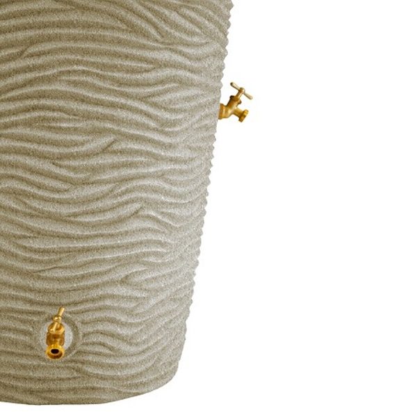 impressions palm 50 gallon rain barrel spigots sandstone