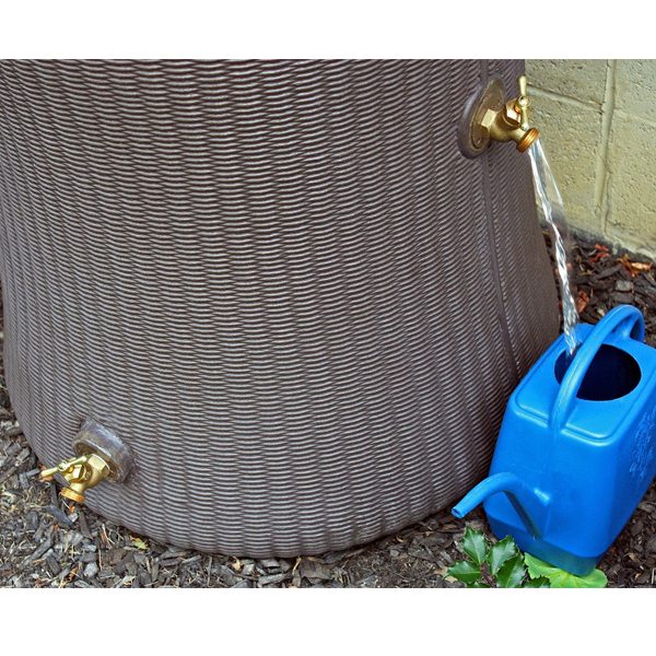 Impressions Willow 65 Gallon Rain Barrel spigots