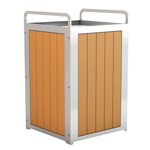 plaza recycled plastic trash receptacle 32 gal