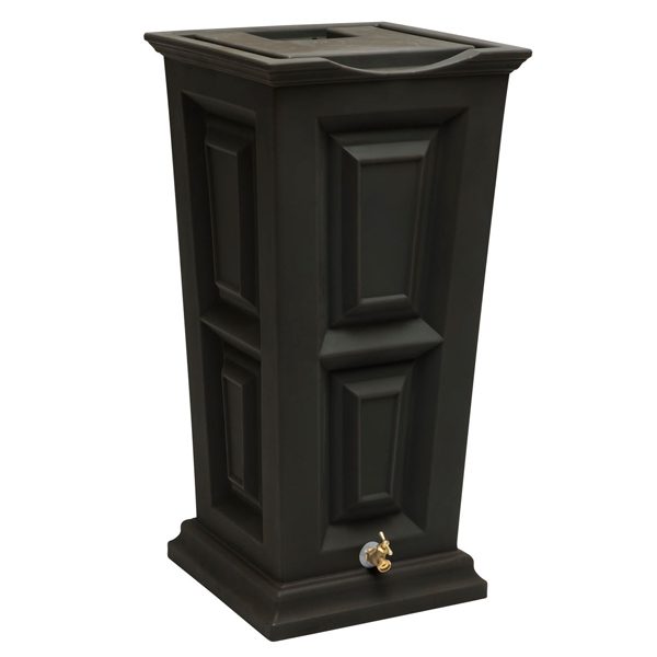 savannah flat top rain barrel black