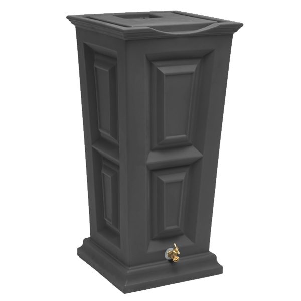 Savannah Flat Top Rain Barrel dark granite