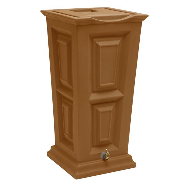 savannah flat top rain barrel terra cotta