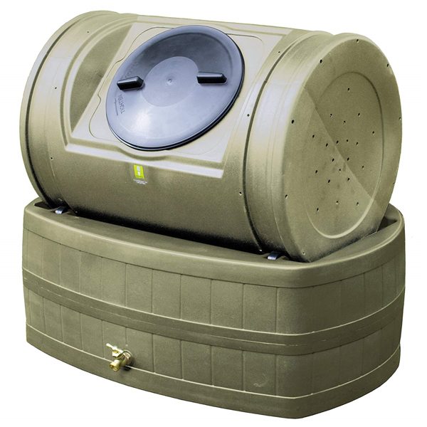 Compost Wizard Hybrid Composter & Rain Barrel Kit Khaki