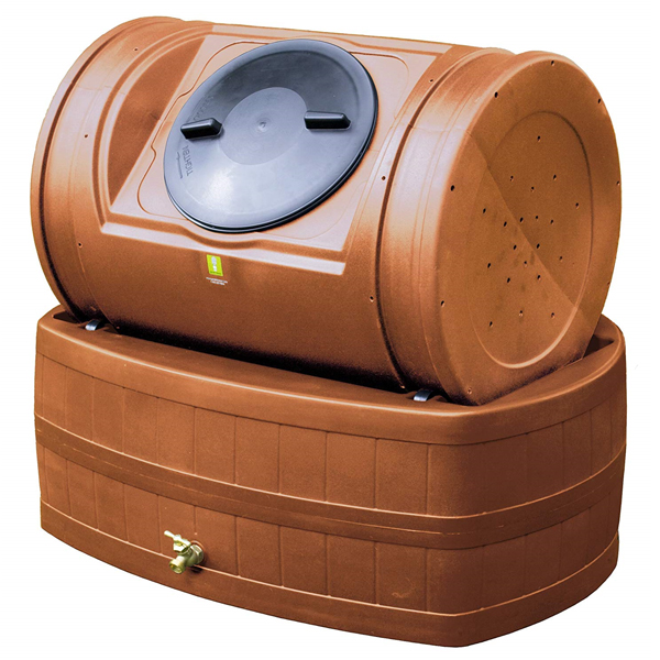 Compost Wizard Hybrid Composter & Rain Barrel Kit Terra Cotta