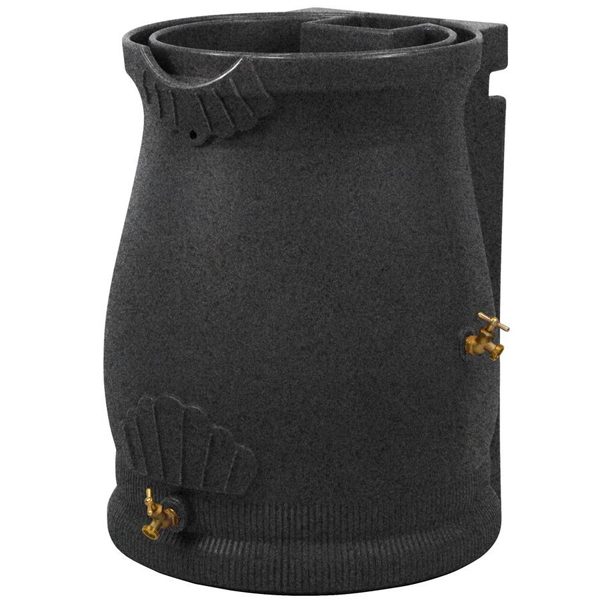 Rain Wizard 50 Gallon Urn Rain Barrel Dark Granite