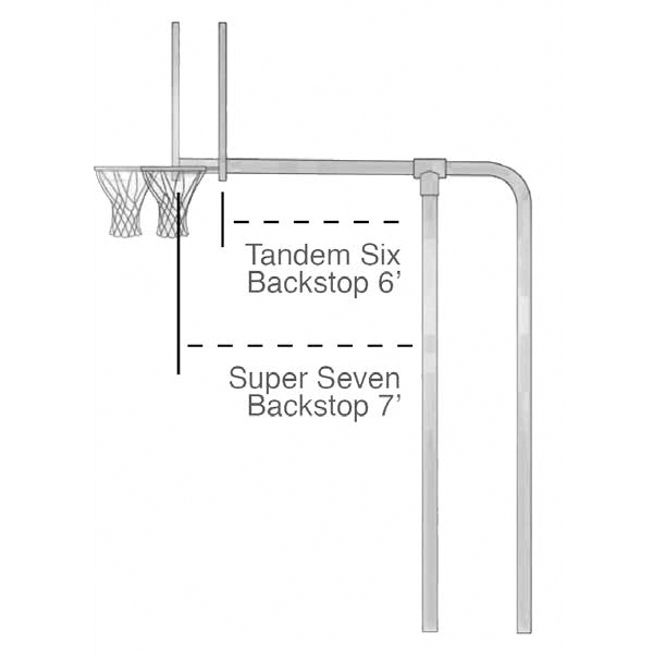 Tandem Basketball Backstop diagram